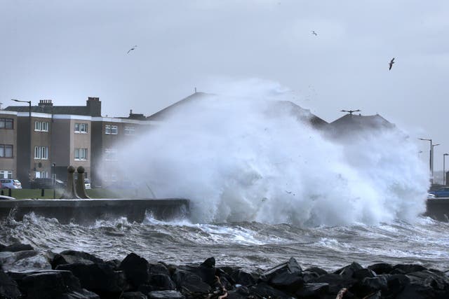 A rare red weather warning has been issued for parts of Scotland as Storm Eowyn sweeps in (PA)
