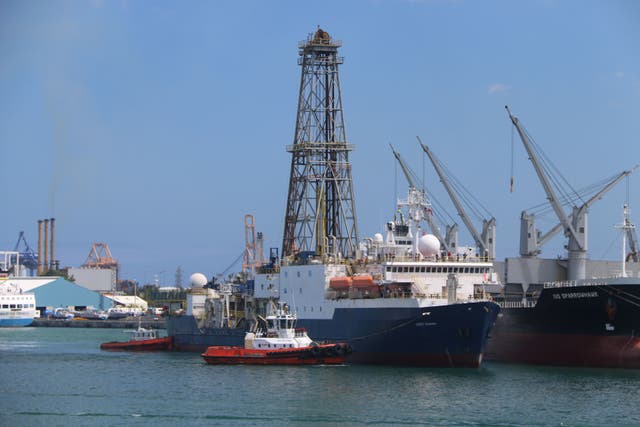 The JOIDES Resolution docking in Port Louis, Mauritius (Ian Hall/Cardiff University/PA)