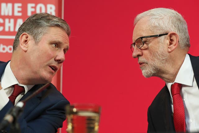 <p>Sir Keir Starmer with Jeremy Corbyn during the 2019 General Election campaign (Jonathan Brady/PA)</p>