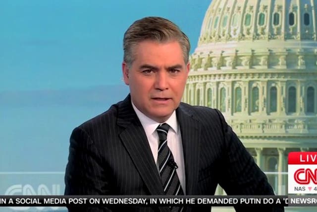 <p>CNN anchor Jim Acosta said he was “still reporting from Washington” on Thursday while his future at the network remains in doubt.</p>