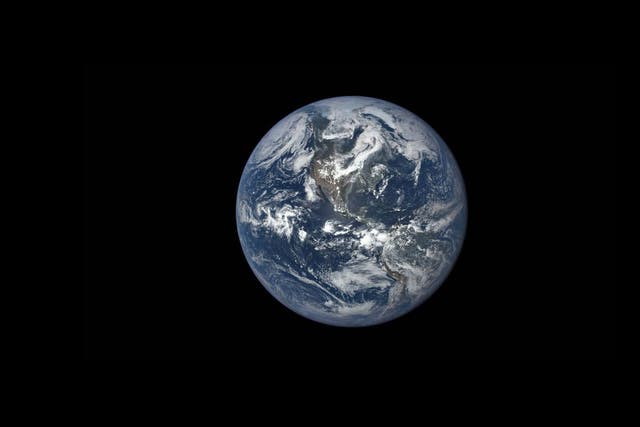 <p>The Earth as seen by Nasa’s Deep Space Climate Observatory spacecraft</p>