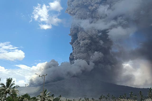 <p>File image:  Indonesia is home to several active volcanoes  </p>