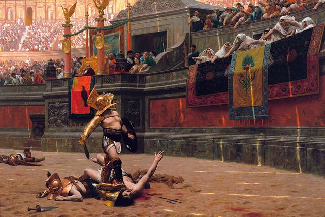 <p>The horror and drama of Roman gladiatorial combat still fascinates the public  - and has done so for centuries. That fascination is symbolized by books, films - and paintings, such as this one by the 19th century French artist, Jean-Léon Gérôme.</p>