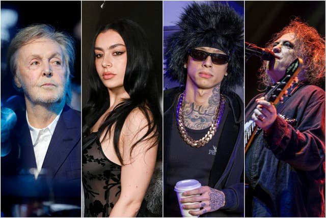 <p>L-R: The Beatles, Charli XCX, Central Cee and The Cure are all up for Brit Awards at the 2025 ceremony</p>