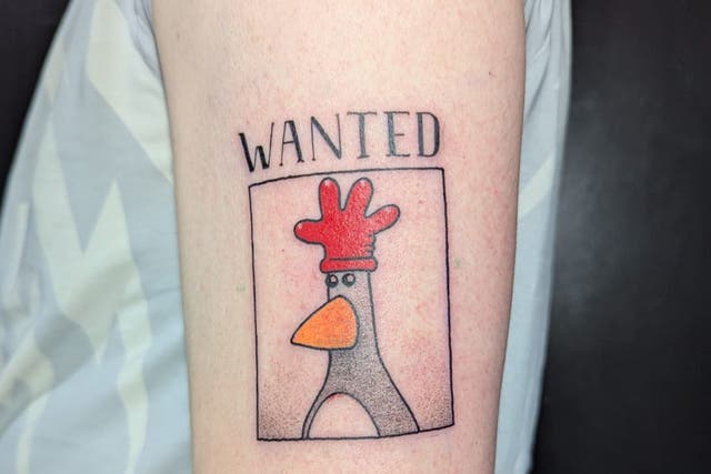 <p>A month after Wallace and Gromit returned to UK screens, Feathers McGraw has become an unlikely tattoo hit </p>