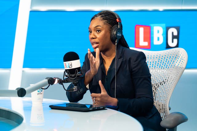 <p>Tory leader Kemi Badenoch speaking on LBC Radio</p>