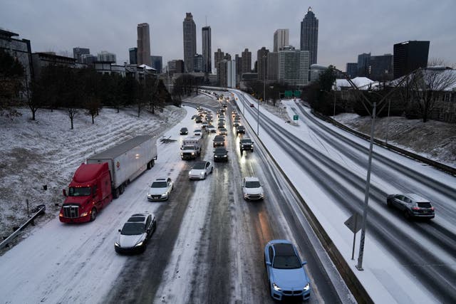 <p>Drivers in Georgia slept in their cars after light snow and icy roads forced traffic to a miles-long standstill  </p>