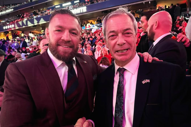 <p>Nigel Farage with Conor McGregor in Washington</p>