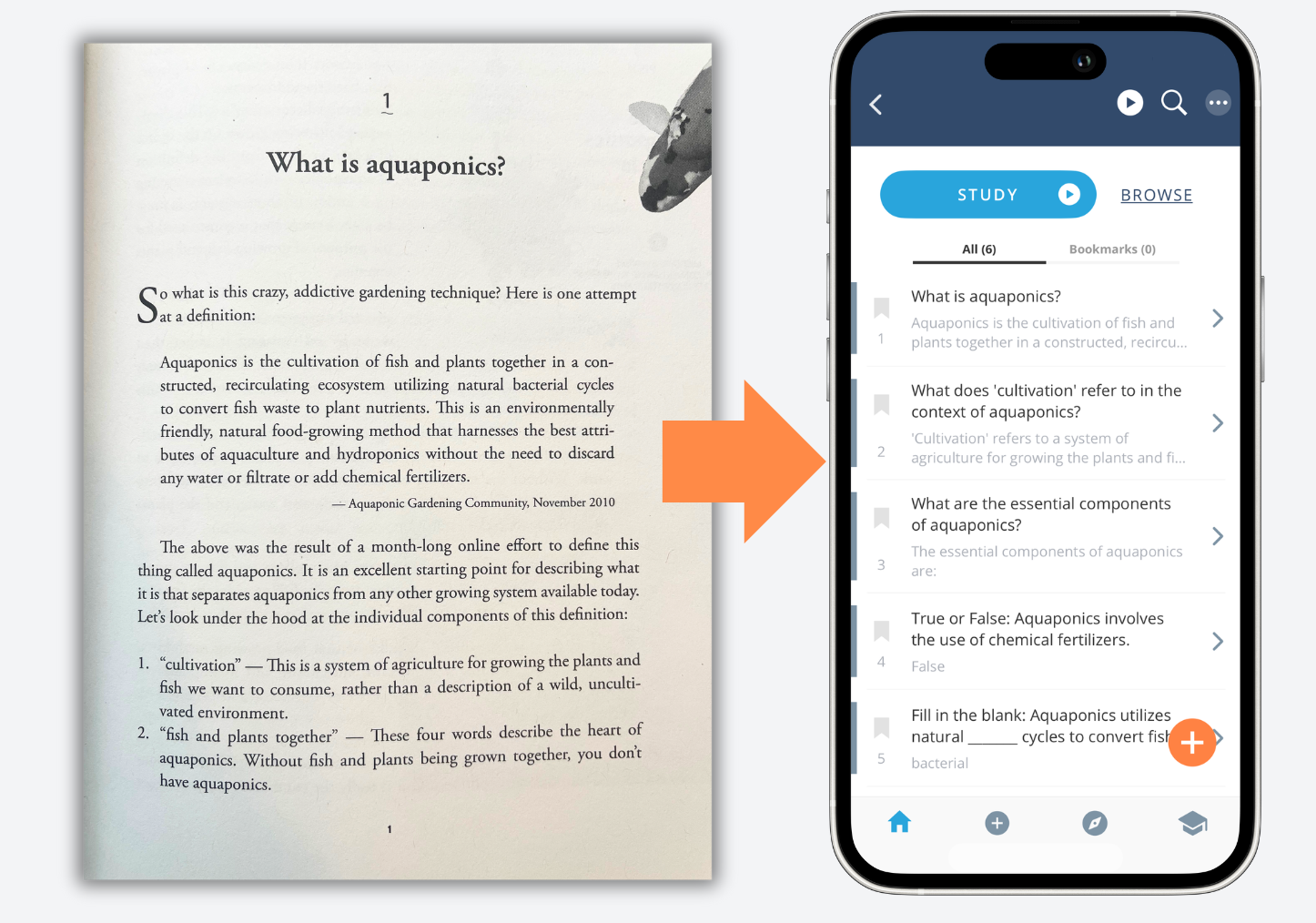 Convert textbook image to flashcards with Brainscape AI
